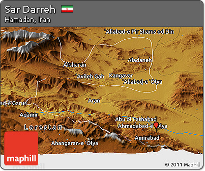 Physical Panoramic Map of Sar Darreh