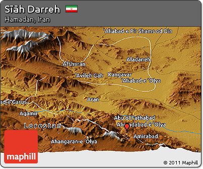 Physical Panoramic Map of Sīāh Darreh
