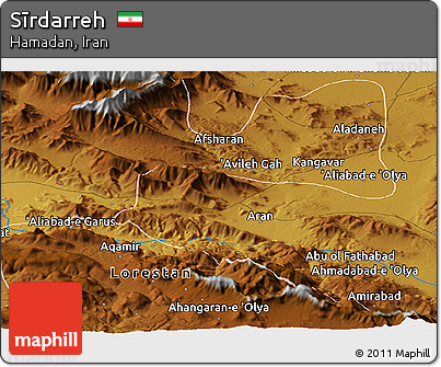 Physical Panoramic Map of Sīrdarreh