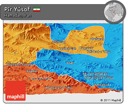 Political Panoramic Map of Pīr Yūsof