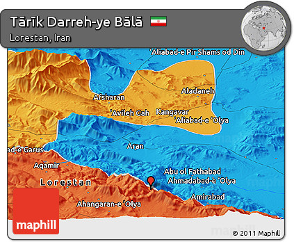 Political Panoramic Map of Tārīk Darreh-ye Bālā