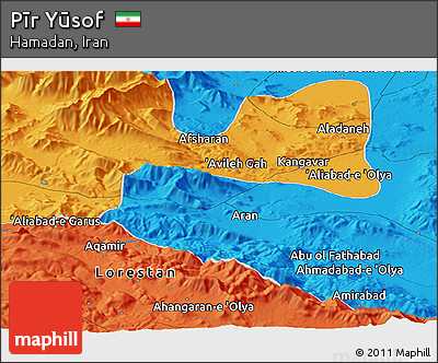 Political Panoramic Map of Pīr Yūsof