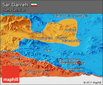 Political Panoramic Map of Sar Darreh
