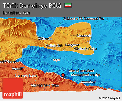 Political Panoramic Map of Tārīk Darreh-ye Bālā