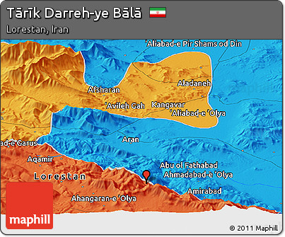 Political Panoramic Map of Tārīk Darreh-ye Bālā