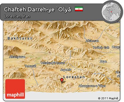 Satellite Panoramic Map of Chafteh Darreh-ye `Olyā