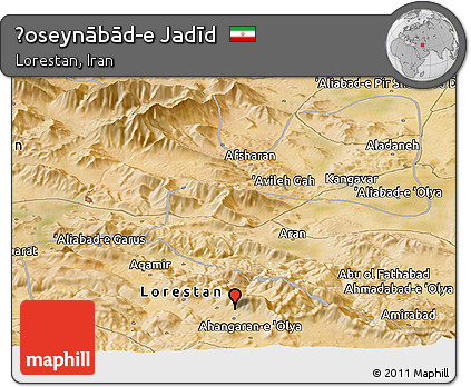Satellite Panoramic Map of Ḩoseynābād-e Jadīd
