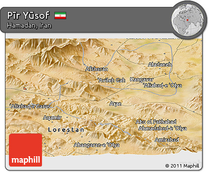 Satellite Panoramic Map of Pīr Yūsof