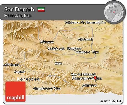 Satellite Panoramic Map of Sar Darreh