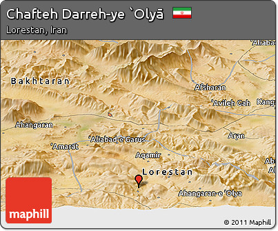 Satellite Panoramic Map of Chafteh Darreh-ye `Olyā