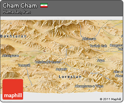 Satellite Panoramic Map of Cham Cham