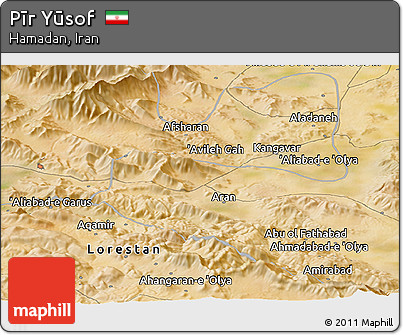 Satellite Panoramic Map of Pīr Yūsof