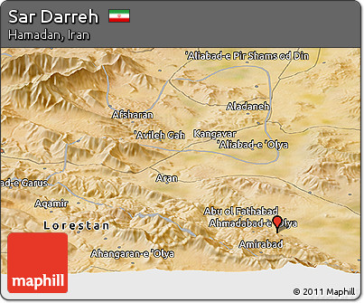 Satellite Panoramic Map of Sar Darreh