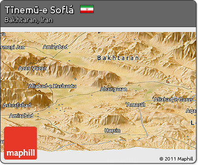 Satellite Panoramic Map of Tīnemū-e Soflá
