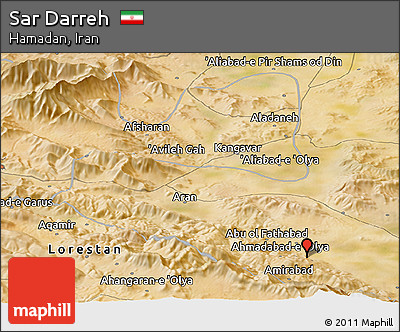 Satellite Panoramic Map of Sar Darreh