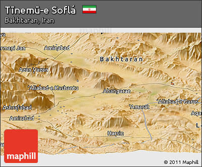 Satellite Panoramic Map of Tīnemū-e Soflá