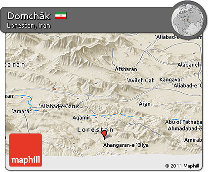 Shaded Relief Panoramic Map of Domchāk