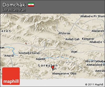 Shaded Relief Panoramic Map of Domchāk