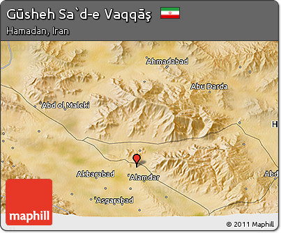 Satellite 3D Map of Gūsheh Sa`d-e Vaqqāş