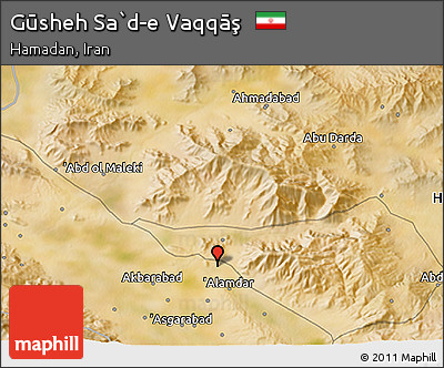 Satellite 3D Map of Gūsheh Sa`d-e Vaqqāş