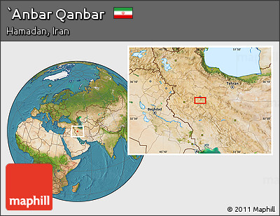 Satellite Location Map of `Anbar Qanbar