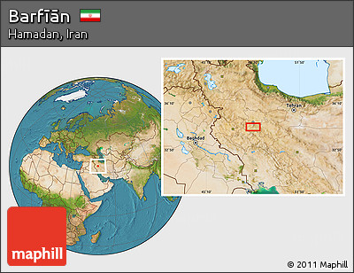Satellite Location Map of Barfīān