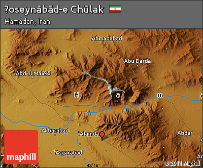 Physical Map of Ḩoseynābād-e Chūlak