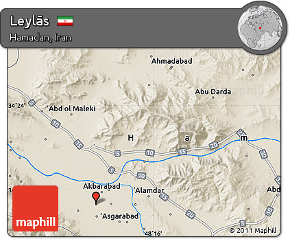 Shaded Relief Map of Leylās