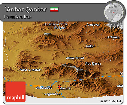 Physical Panoramic Map of `Anbar Qanbar