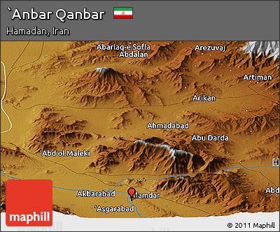 Physical Panoramic Map of `Anbar Qanbar