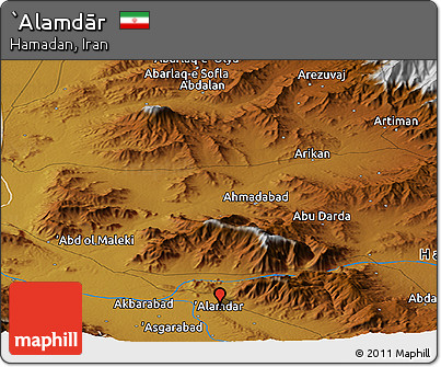 Physical Panoramic Map of `Alamdār