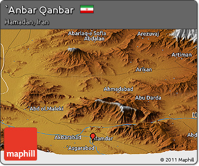 Physical Panoramic Map of `Anbar Qanbar