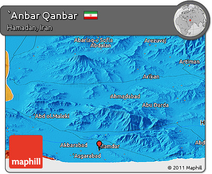 Political Panoramic Map of `Anbar Qanbar