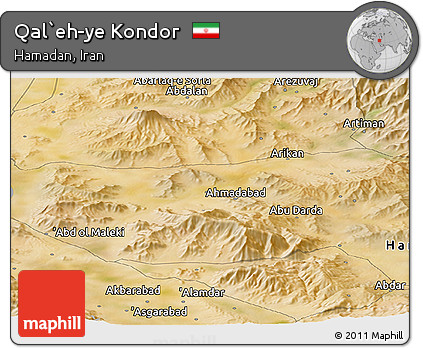 Satellite Panoramic Map of Qal`eh-ye Kondor