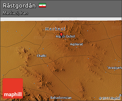 Physical 3D Map of Rāstgordān
