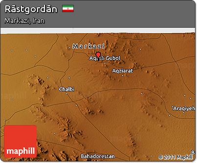 Physical 3D Map of Rāstgordān