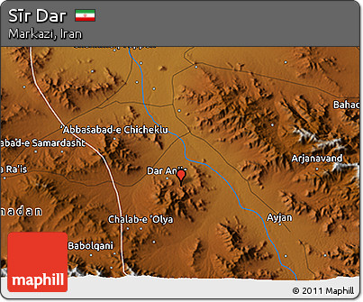 Physical 3D Map of Sīr Dar