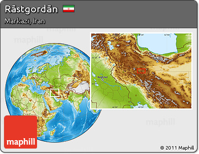 Physical Location Map of Rāstgordān