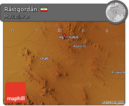 Physical Map of Rāstgordān