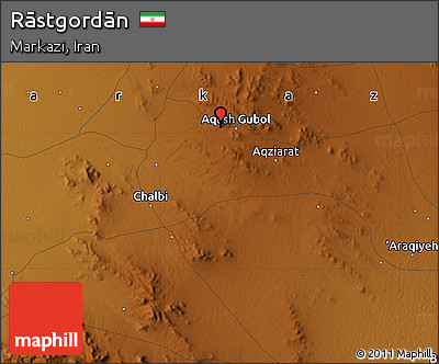 Physical Map of Rāstgordān