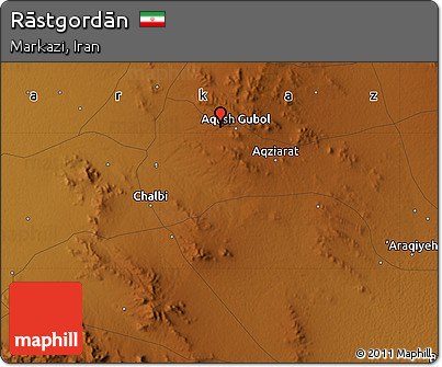 Physical Map of Rāstgordān