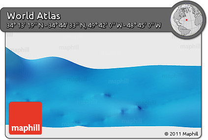 Physical Panoramic Map of the Area around 34° 28' 56" N, 49° 13' 30" W