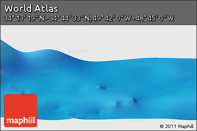 Physical Panoramic Map of the Area around 34° 28' 56" N, 49° 13' 30" W