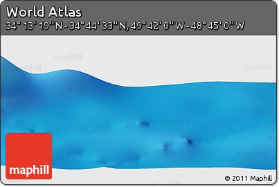 Physical Panoramic Map of the Area around 34° 28' 56" N, 49° 13' 30" W