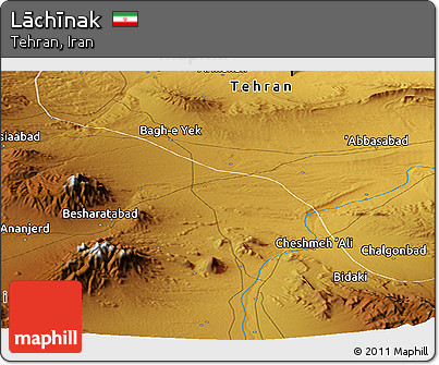 Physical Panoramic Map of Lāchīnak