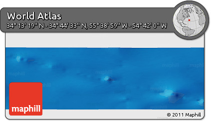Physical Panoramic Map of the Area around 34° 28' 56" N, 55° 10' 29" W