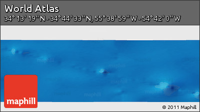 Physical Panoramic Map of the Area around 34° 28' 56" N, 55° 10' 29" W