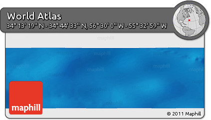 Shaded Relief Panoramic Map of the Area around 34° 28' 56" N, 56° 1' 29" W