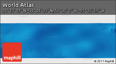 Shaded Relief Panoramic Map of the Area around 34° 28' 56" N, 56° 1' 29" W