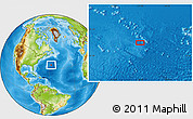 Physical Location Map of the area around 34° 28' 56" N, 57° 43' 30" W